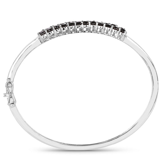 3.53 ct black diamond .925 sterling silver bangle by Avera Group, view 2
