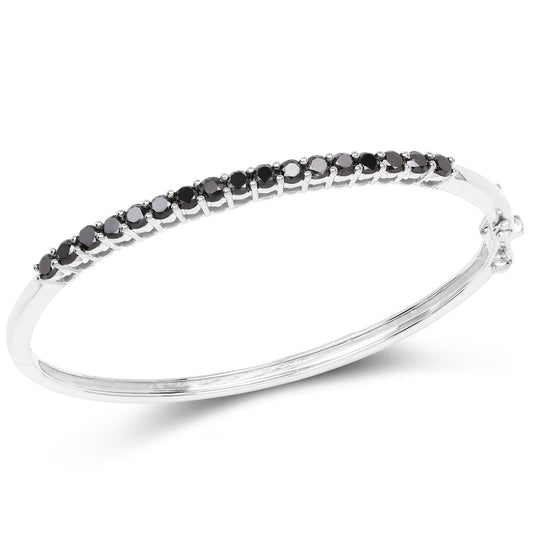 2.50 carat black diamond sterling silver bangle by Avera Group