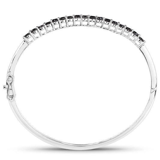 2.50 carat black diamond sterling silver bangle by Avera Group, view 2