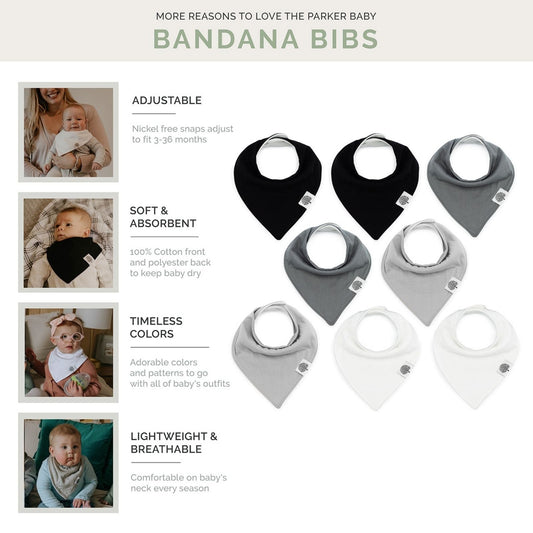 Basics Bandana Bib Set (8 pack) by Parker Baby Co.