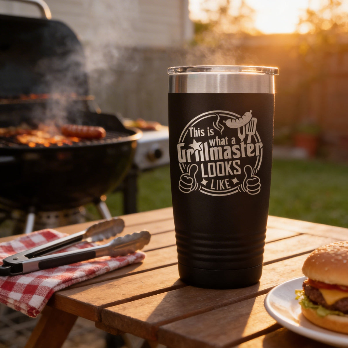 Grillmaster Tumbler - Insulated Stainless Steel Double Wall Tumbler For BBQ Gift by Joyful Moose