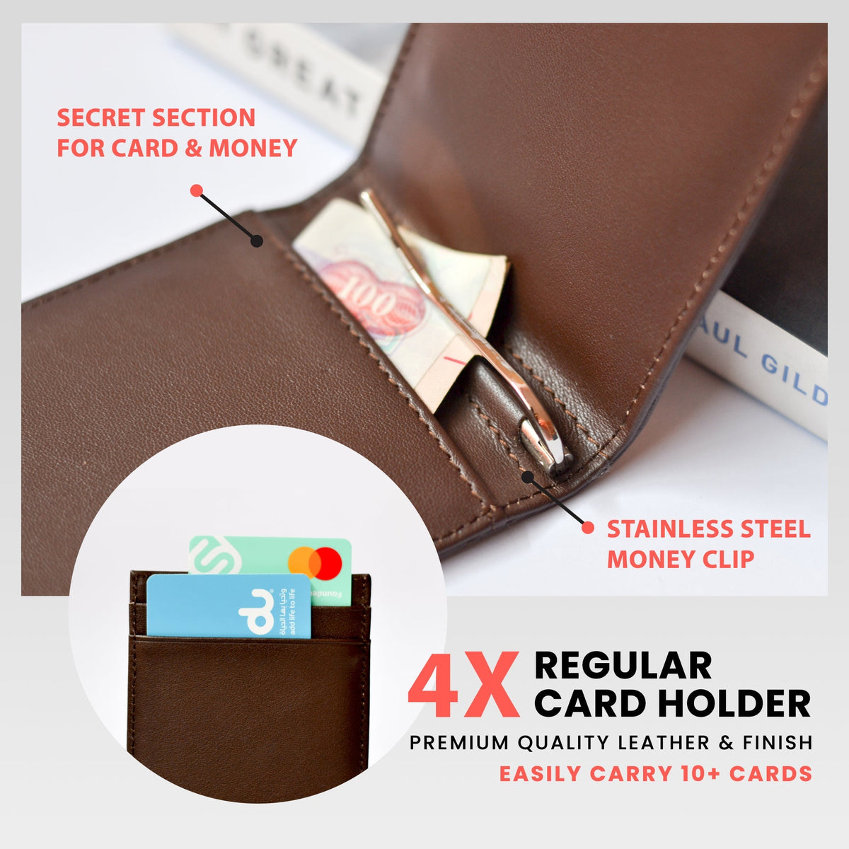 Avera Group Slim Genuine Leather Rfid Blocking Bifold Wallet With Money Clip by Avera Group