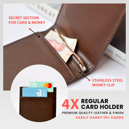 Avera Group Slim Genuine Leather Rfid Blocking Bifold Wallet With Money Clip by Avera Group