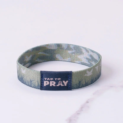 Waterfowl Camo Tap to Pray Wristband by Rust & Cinder