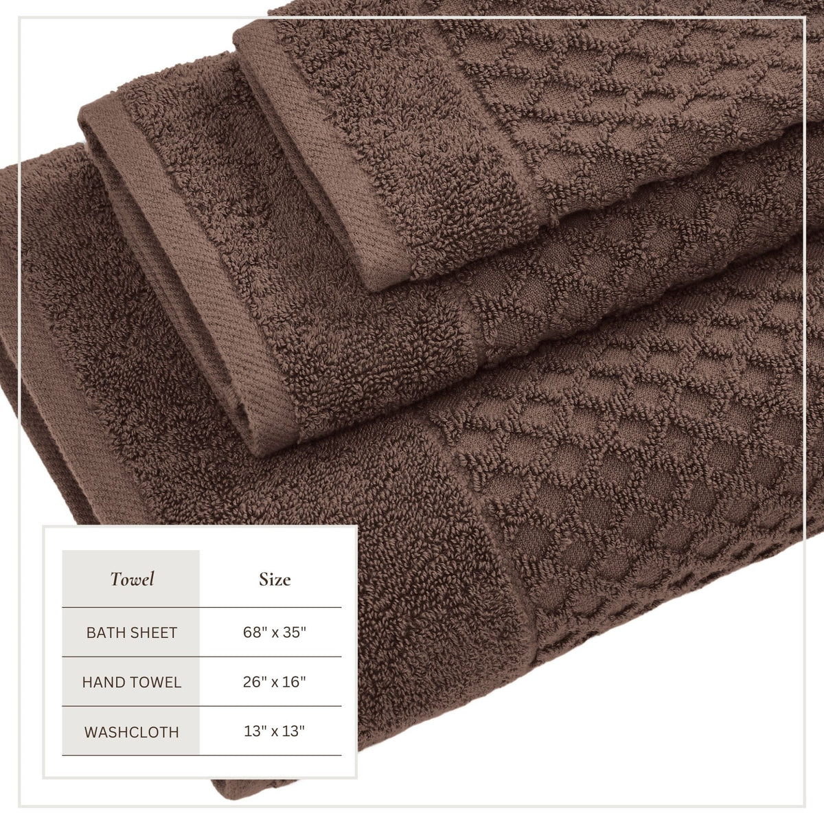 Cotton Diamond Waffle Weave Bath Towel Set - Grayson Collection by Great Bay Home