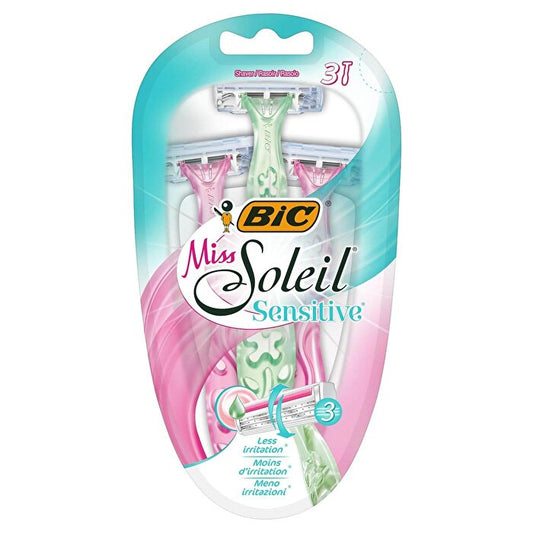 Bic Miss Soleil Sensitive women's razors, 3 pack, with ISANA aloe vera shaving foam 50 ml