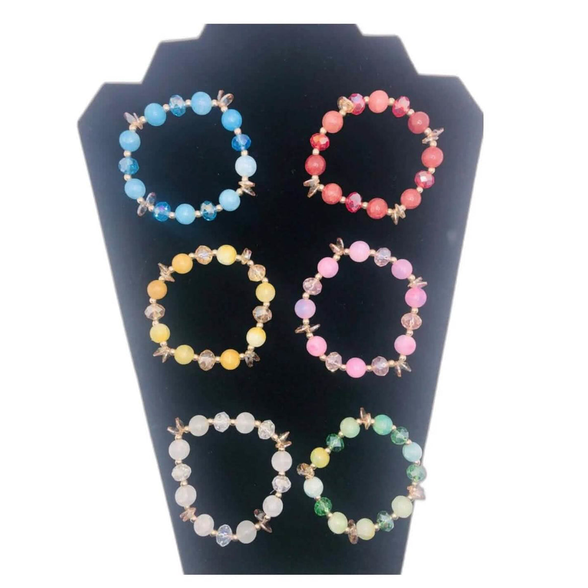 Beautiful Handmade Stone and Glass Beads Bracelets by EasyOptionXY
