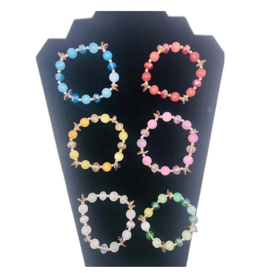 Beautiful Handmade Stone and Glass Beads Bracelets by EasyOptionXY