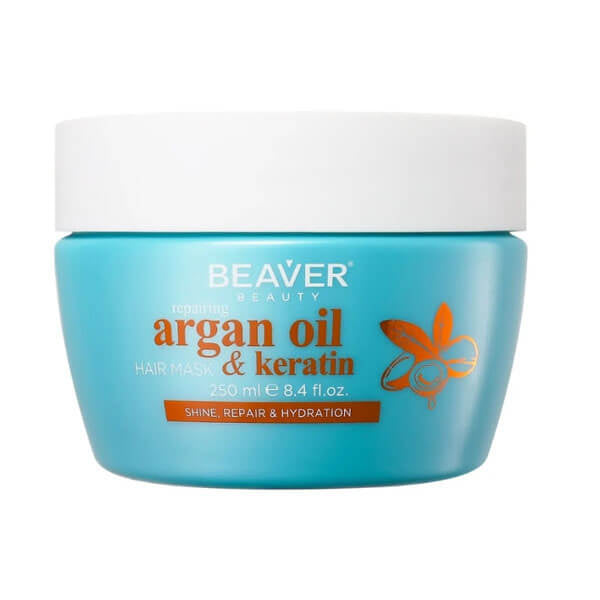 Beaver Argan Oil & Keratin Hair Mask for Dry Hair 250ml by Beauty Care Bag