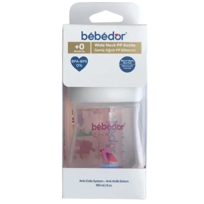 Bebedor Wide-Neck PP Baby Bottle with Silicone Nipple 180ml by Beauty Care Bag