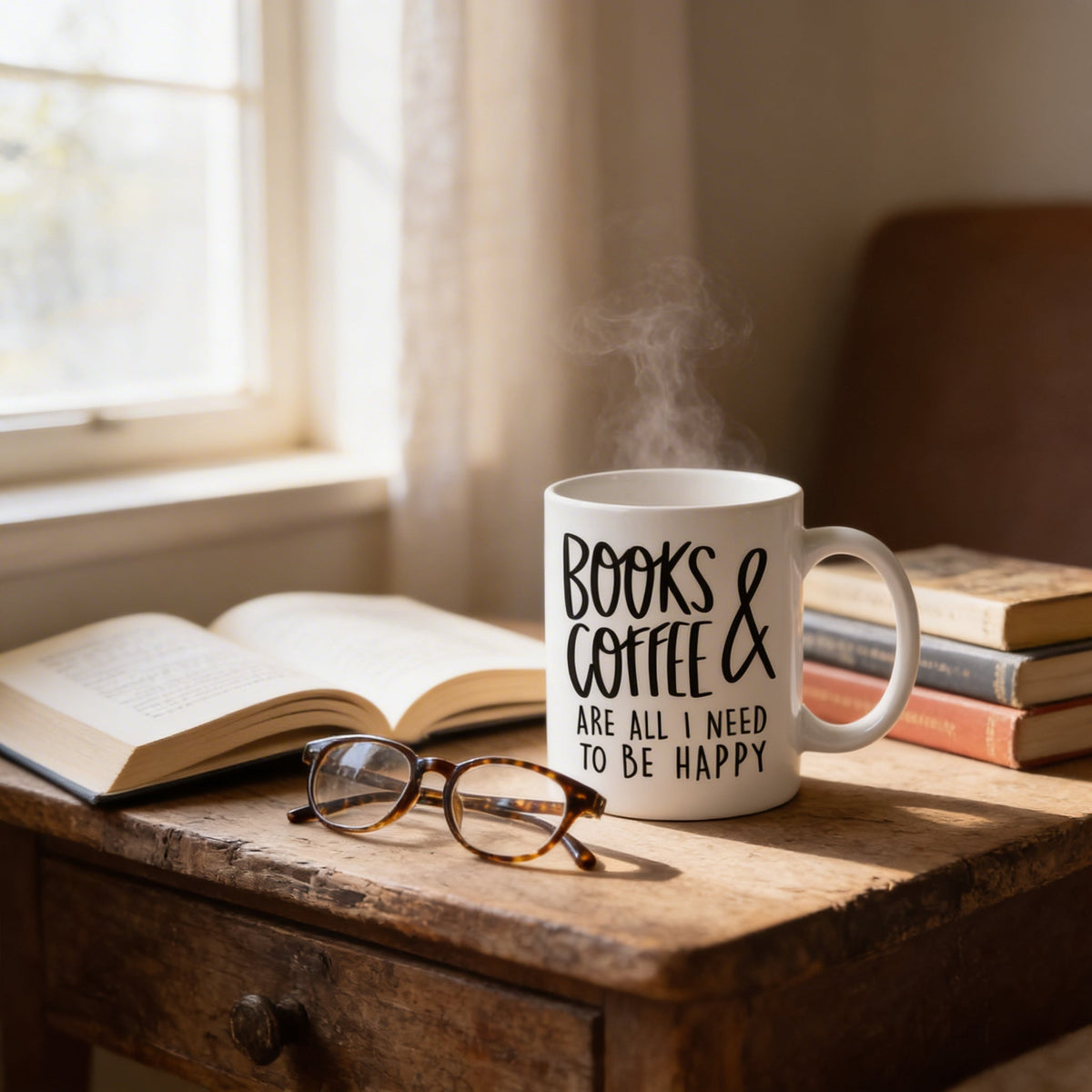Book Lover Mug - Ceramic Coffee Mug for Book Club Gifts & Reader Gift Ideas 11 oz or 15 oz by Joyful Moose