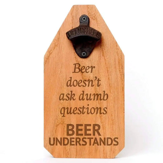 Beer Bottle Opener Wood Sign - Rustic Decor Beer Gift for Dad - Fathers Day by Joyful Moose