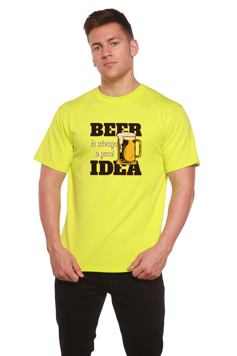 Beer Idea men's bamboo graphic T-shirt – view 8