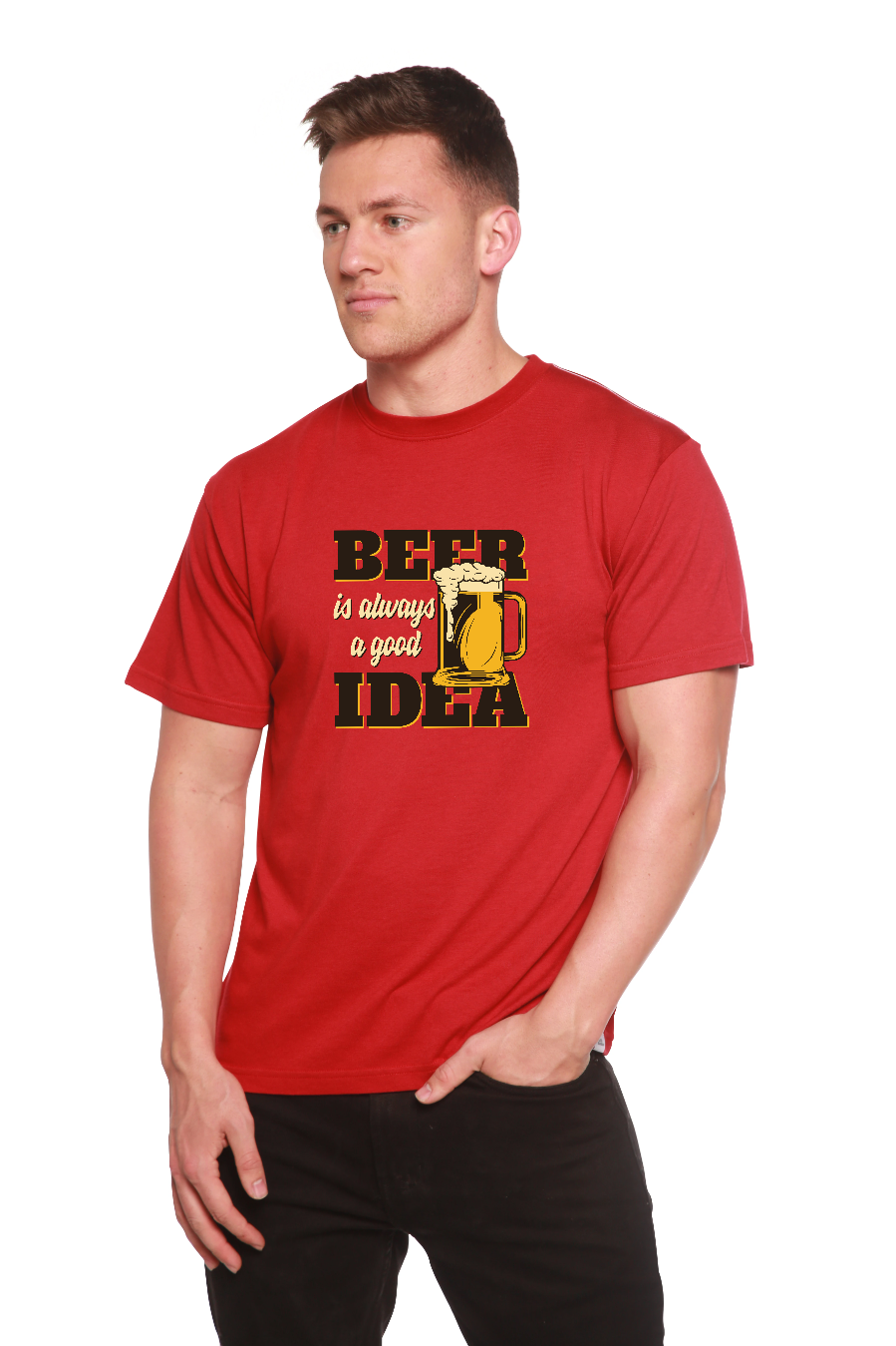 Beer Idea men's bamboo graphic T-shirt – view 3