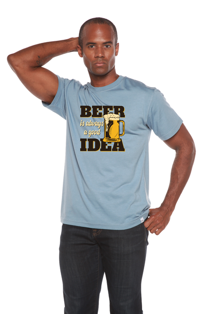 Beer Idea men's short sleeve graphic T-shirt in bamboo viscose and organic cotton