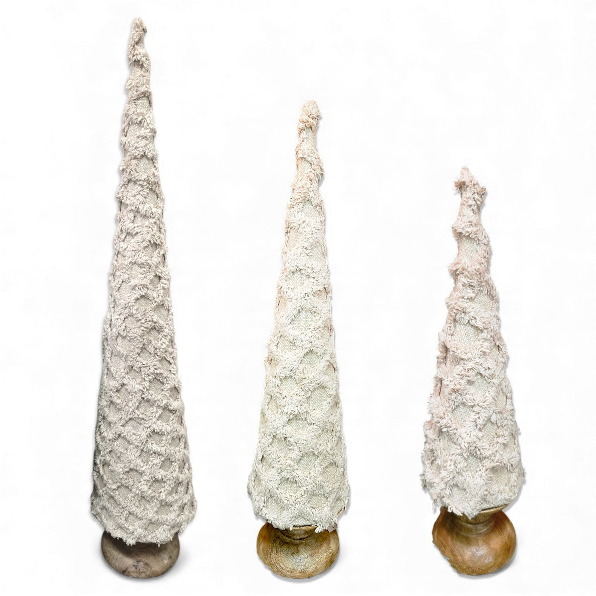Beige Fuzzy Cone Trees by Rust & Cinder