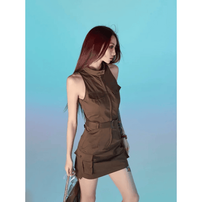 Belted Punk Cargo Mini Dressmini dressTorqelo.com