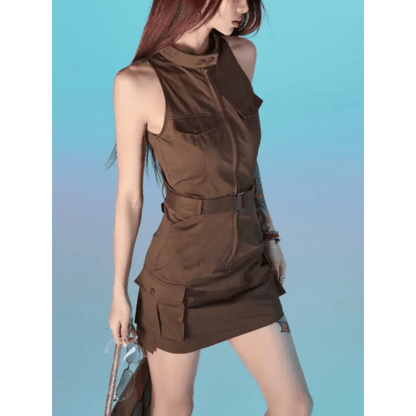 Belted Punk Cargo Mini Dressmini dressTorqelo.com