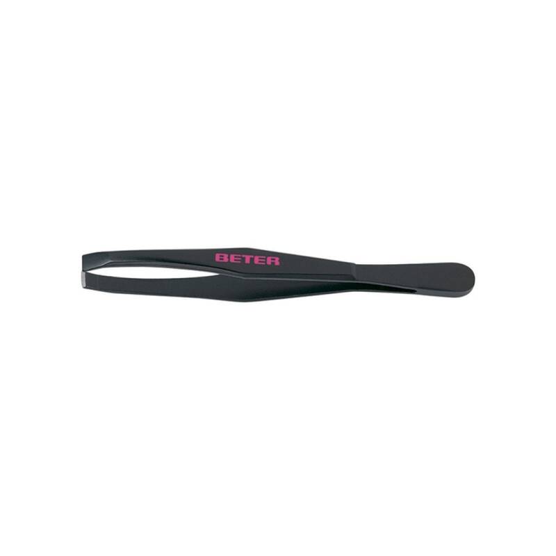 Beter Flat Tip Tweezers with Black Coating 1 pc by Beauty Care Bag