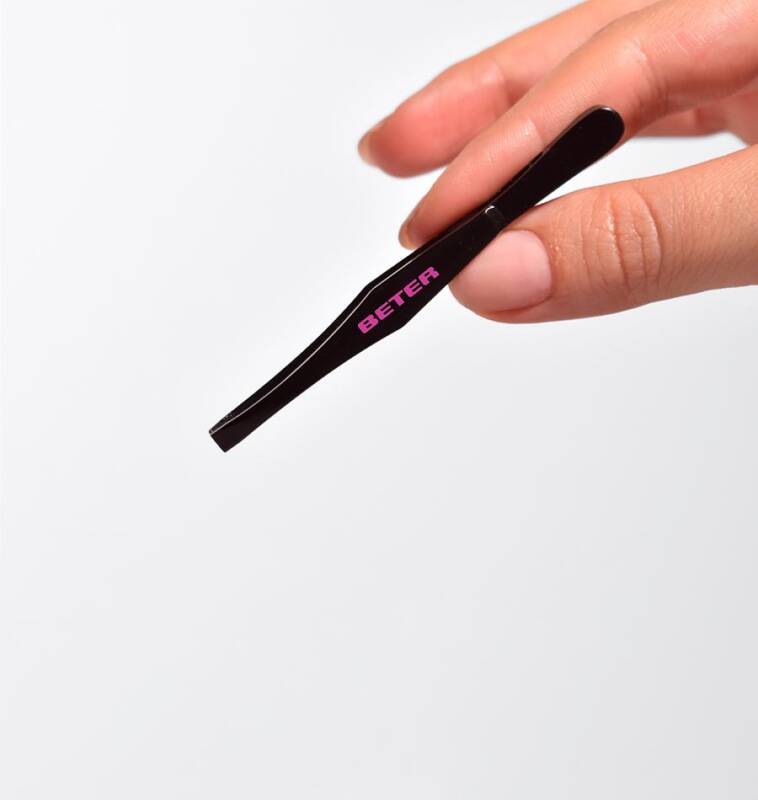 Beter Flat Tip Tweezers with Black Coating 1 pc by Beauty Care Bag