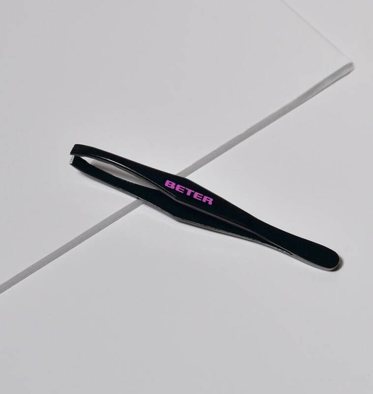 Beter Flat Tip Tweezers with Black Coating 1 pc by Beauty Care Bag