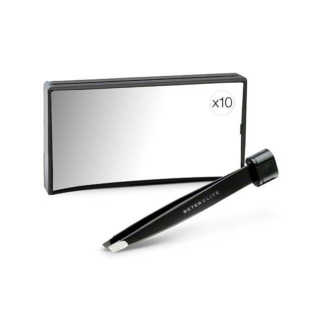 Beter Elite Magnifying Mirror & Integrated Tweezers Set by Beauty Care Bag