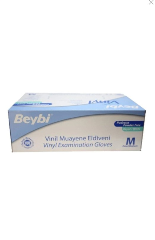 Beybi Powder-Free Vinyl Gloves Medium - 100 Count by Beauty Care Bag