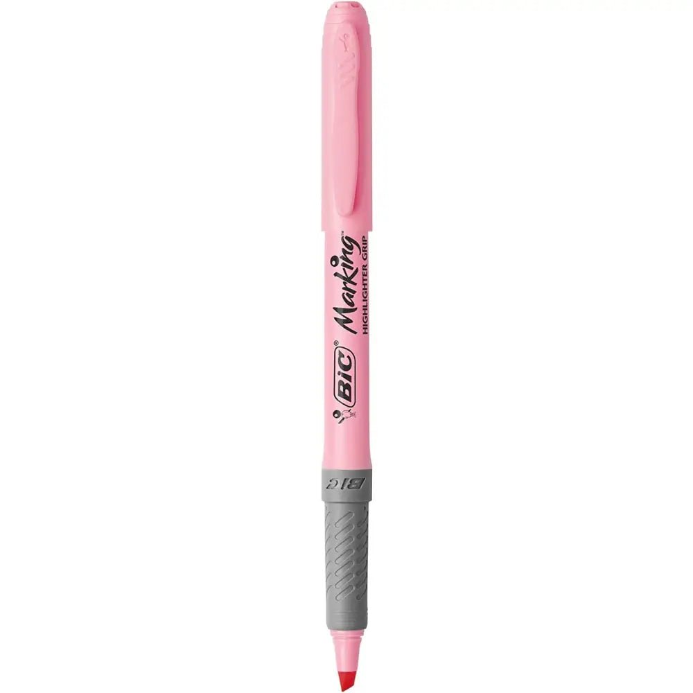 BIC Highlighter Grip Pastel, Highlighter Pens with Adjustable Chisel Tip, Rubber Grip for Extra Comfort, Assorted Colours, Pack of 6Highlighter PliersTorqelo.com