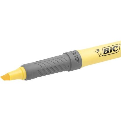 BIC Highlighter Grip Pastel, Highlighter Pens with Adjustable Chisel Tip, Rubber Grip for Extra Comfort, Assorted Colours, Pack of 6Highlighter PliersTorqelo.com