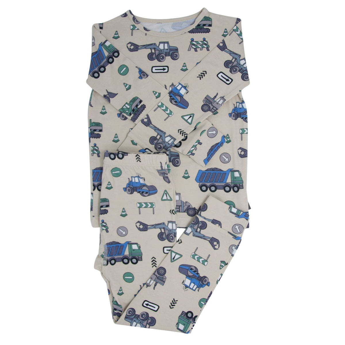 Trucks Diggers Construction Big Kid Pajama by Sweet Bamboo