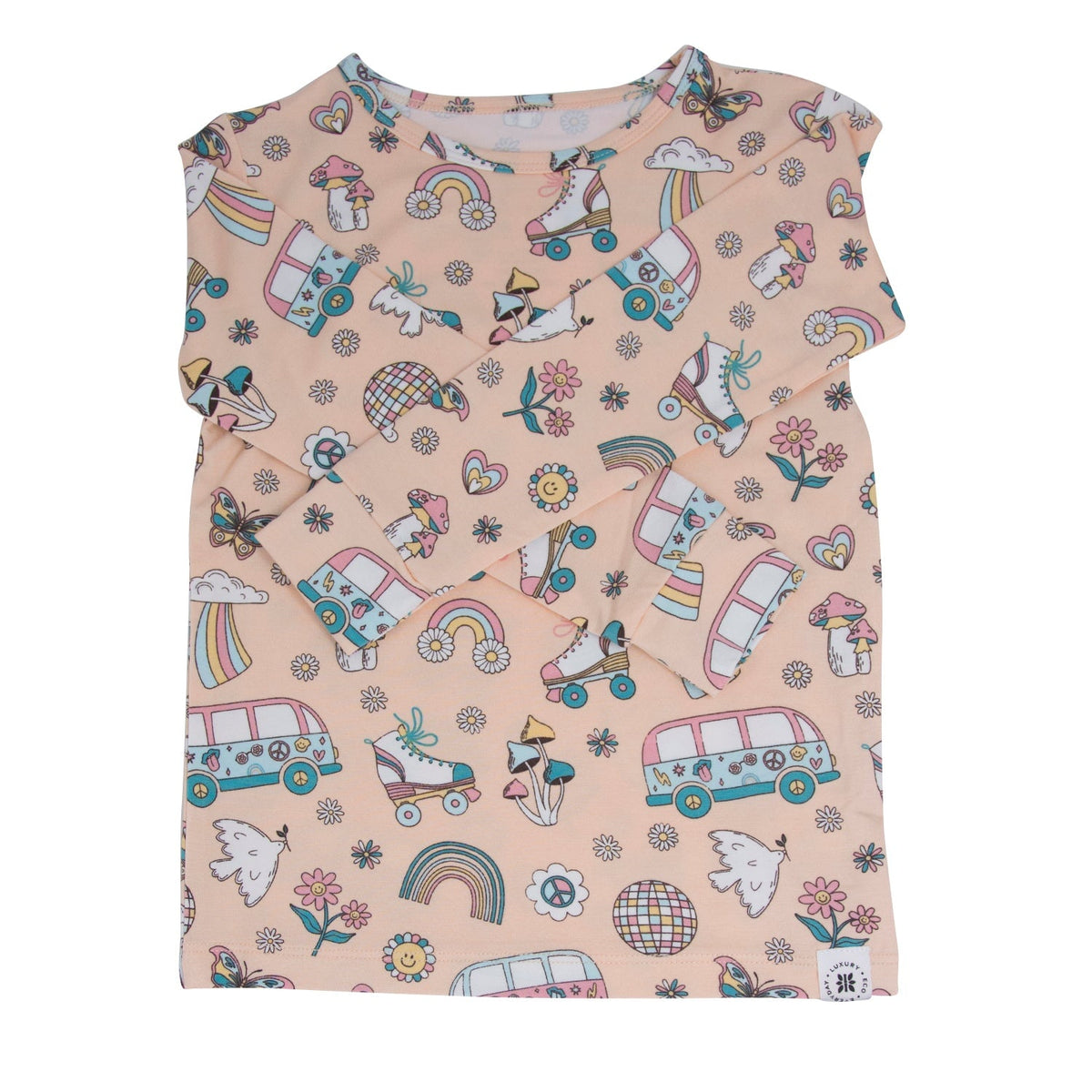 Retro Roller Skates Big Kid Pajama Set by Sweet Bamboo