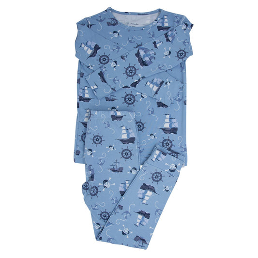 Pirate Ships Big Kid Pajama by Sweet Bamboo