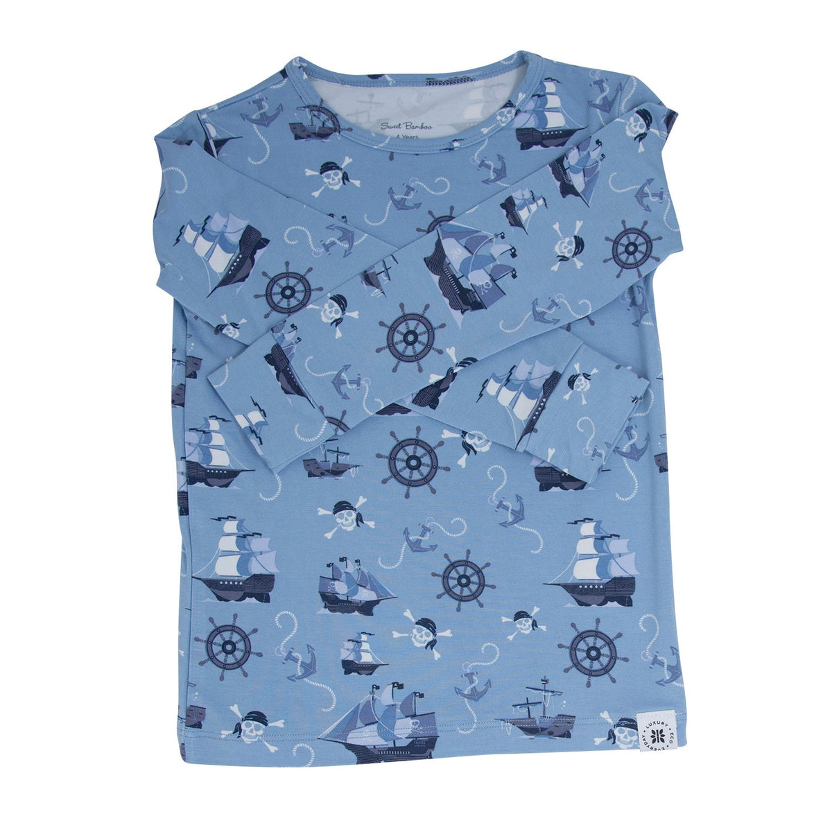 Pirate Ships Big Kid Pajama by Sweet Bamboo