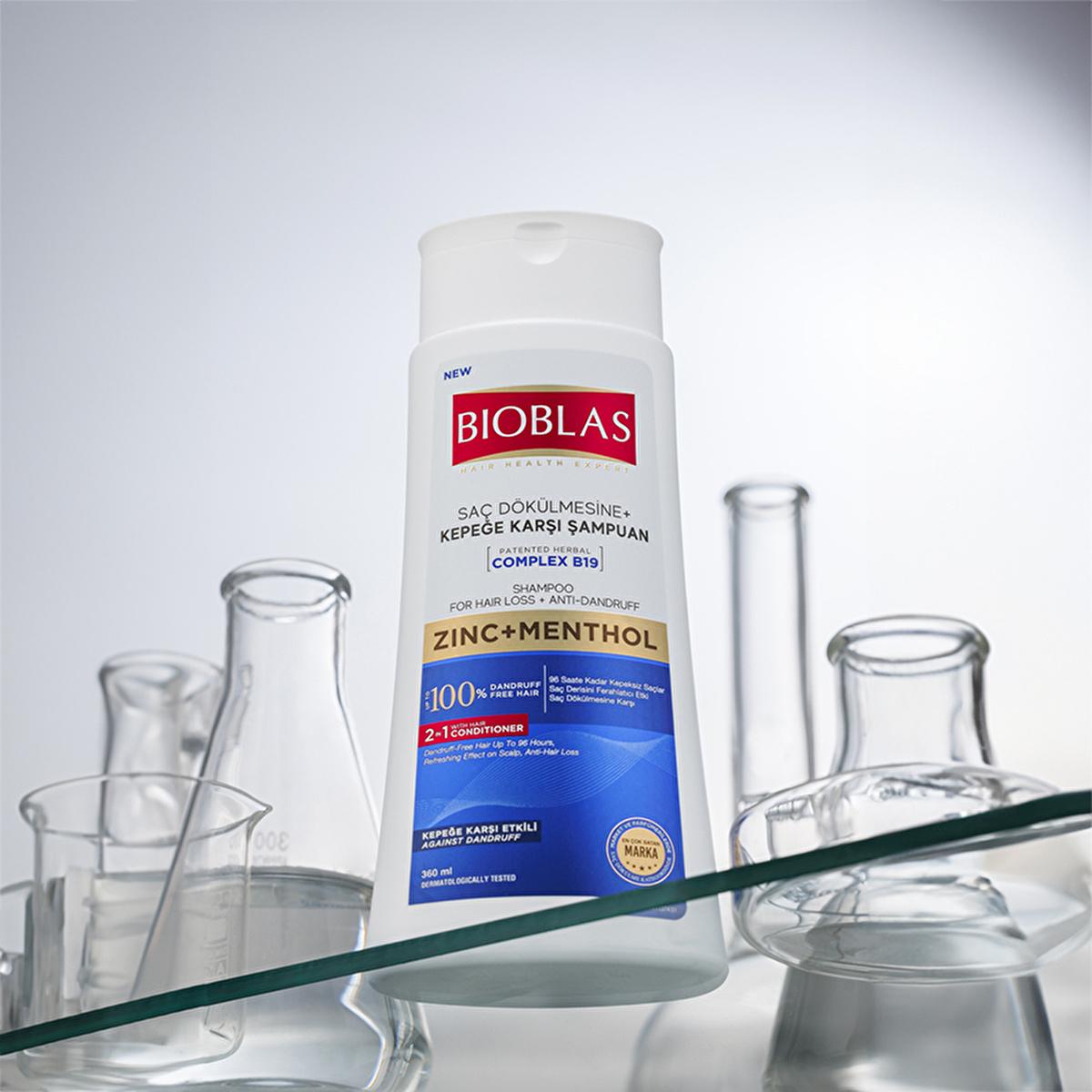 Bioblas Anti-Dandruff Shampoo with Zinc and Menthol for Hair Loss Treatment - 12.18 fl ozShampooTorqelo.com