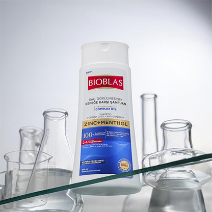 Bioblas Anti-Dandruff Shampoo with Zinc and Menthol for Hair Loss Treatment - 12.18 fl ozShampooTorqelo.com