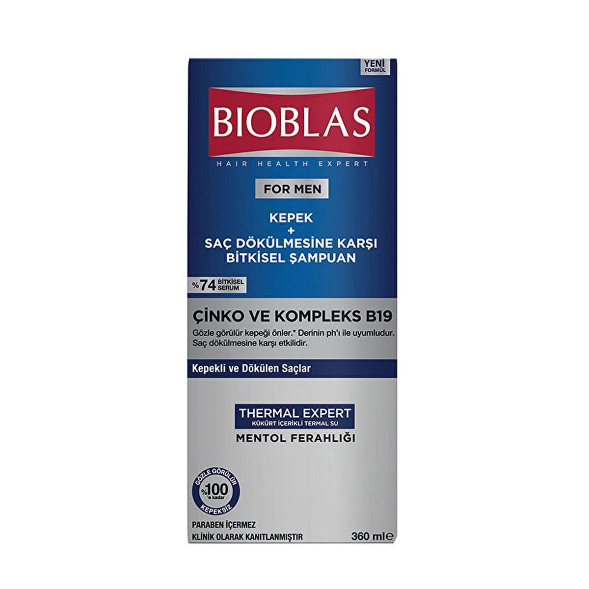 Bioblas Anti-Dandruff Shampoo with Zinc and Menthol for Hair Loss Treatment - 12.18 fl ozShampooTorqelo.com