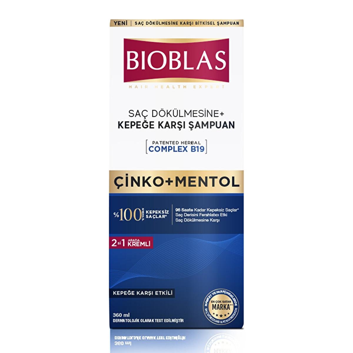 Bioblas Anti-Dandruff Shampoo with Zinc and Menthol for Hair Loss Treatment - 12.18 fl ozShampooTorqelo.com