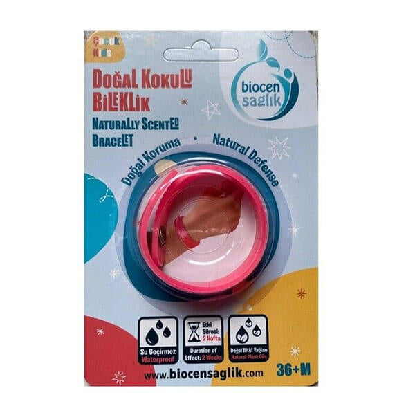 Biocen Natural Mosquito Repellent Wristband for Kids Pink by Beauty Care Bag