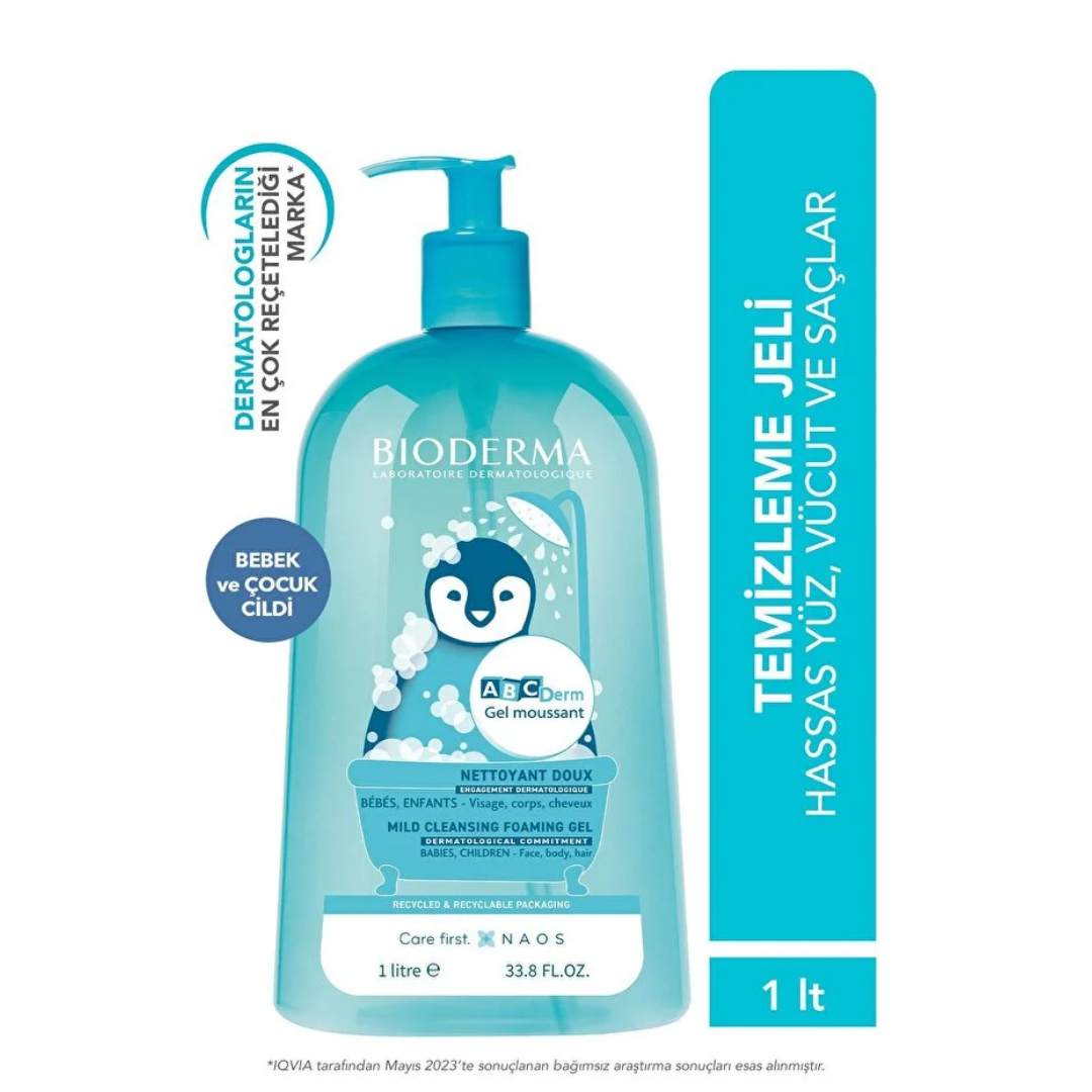 Bioderma Atoderm Cream & ABCDerm Cleansing Gel Duo Set by Beauty Care Bag