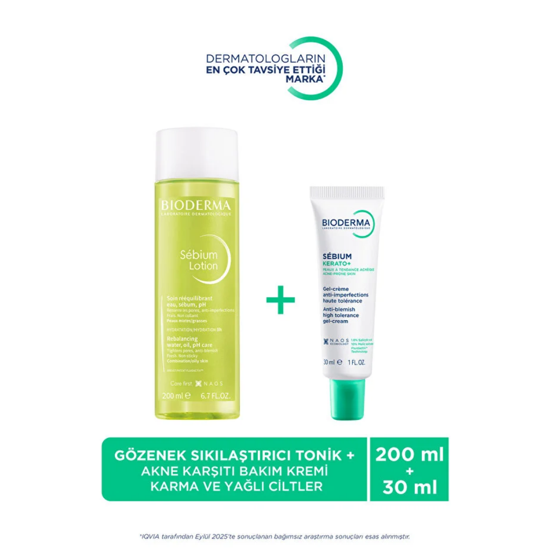 Bioderma Sebium Kerato Gel Cream & Pore Tightening Toner Set by Beauty Care Bag