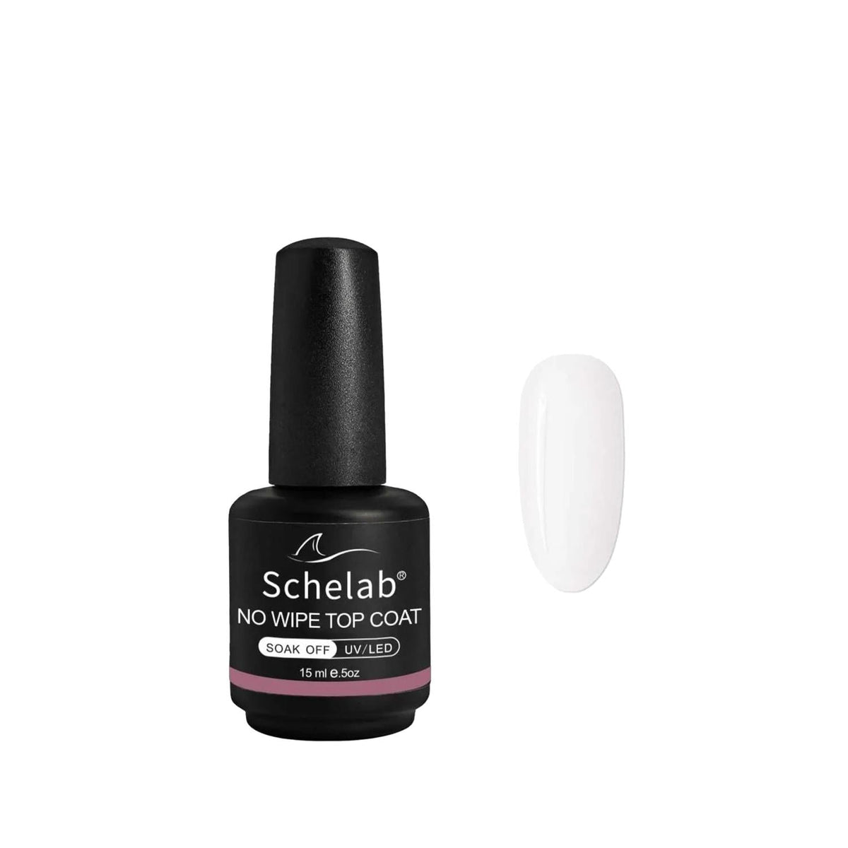 Schelab No Wipe Shiny Top Coat 15 ml - Professional Nail Finish, No Wipe Formula, At-Home Nail Care by Beauty Care Bag