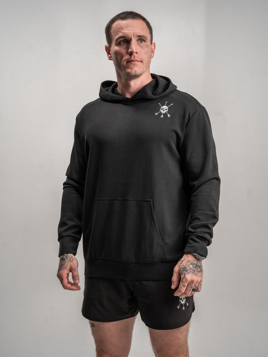 MEN'S | BASE LAYER HOODIE : BLACK by Alpha Country Training + Nutrition