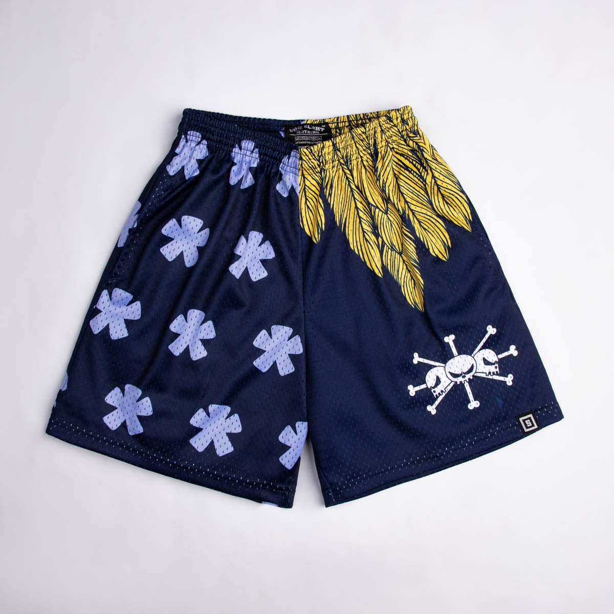 Blackbeard anime mesh shorts with sublimated design