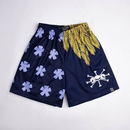 Blackbeard anime mesh shorts with sublimated design