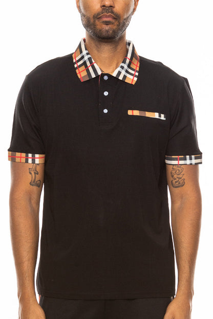 Checkered Detail Polo by Lime Milo