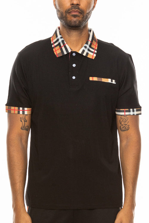Checkered Detail Polo by Lime Milo