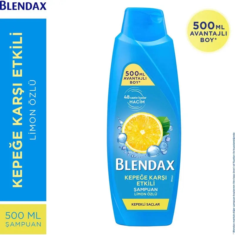 Blendax Lemon Anti-Dandruff Shampoo for Flake-Free Hair 500ml by Beauty Care Bag