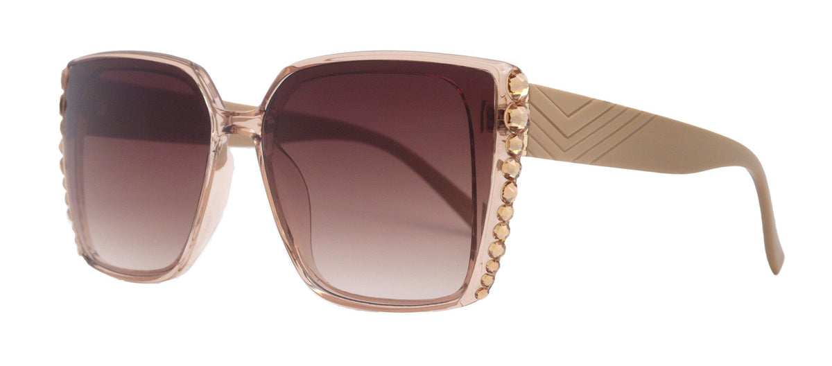 Aurora Bling Women Sunglasses Brown Genuine European Crystals, 100% UV Protection. NY Fifth Avenue by NY Fifth Avenue