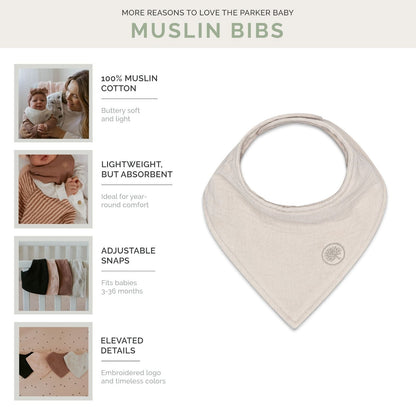 Bliss Muslin Bandana Bibs Set (4-Pack) by Parker Baby Co.