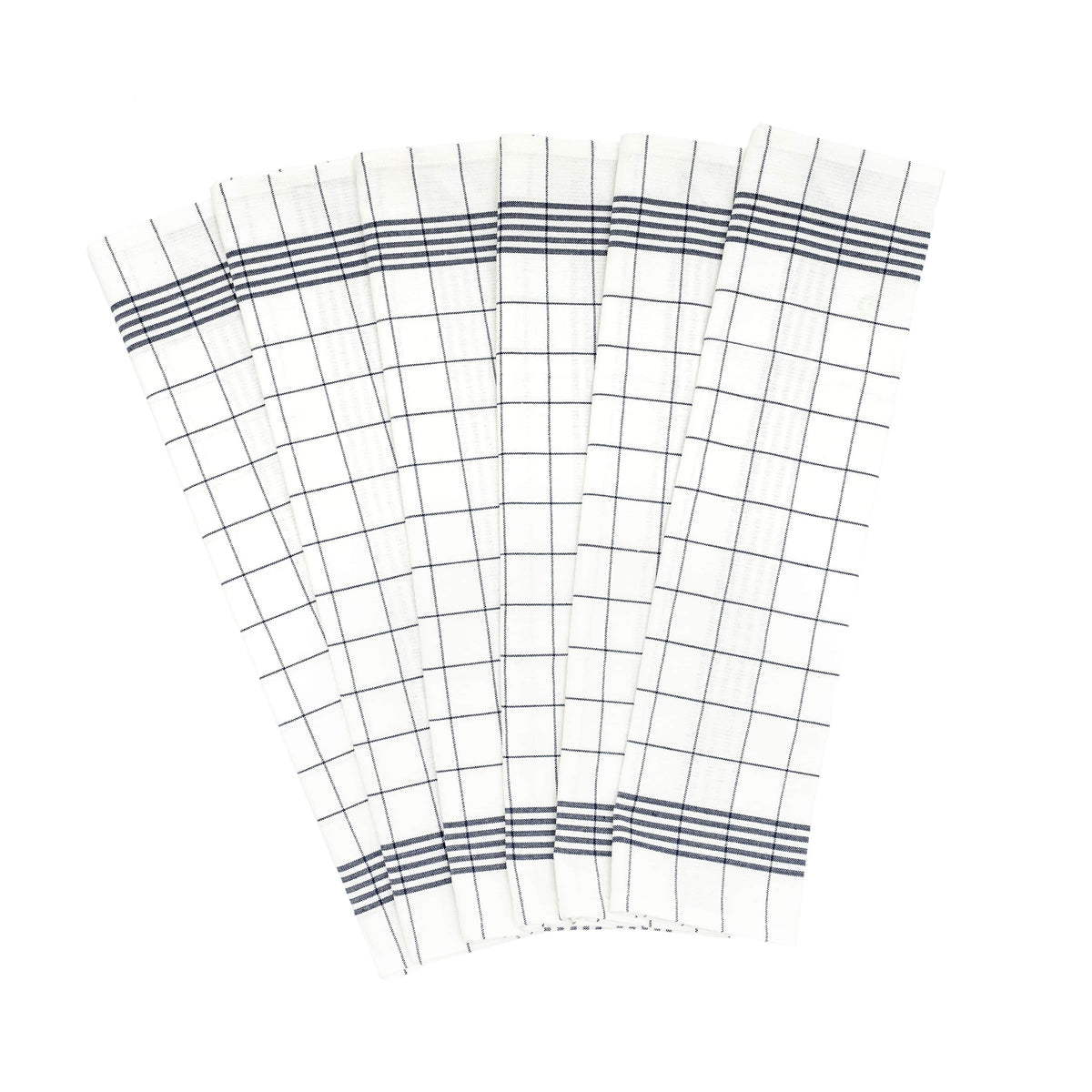 Windowpane cotton kitchen towels, set of 6, 30 x 20 inches